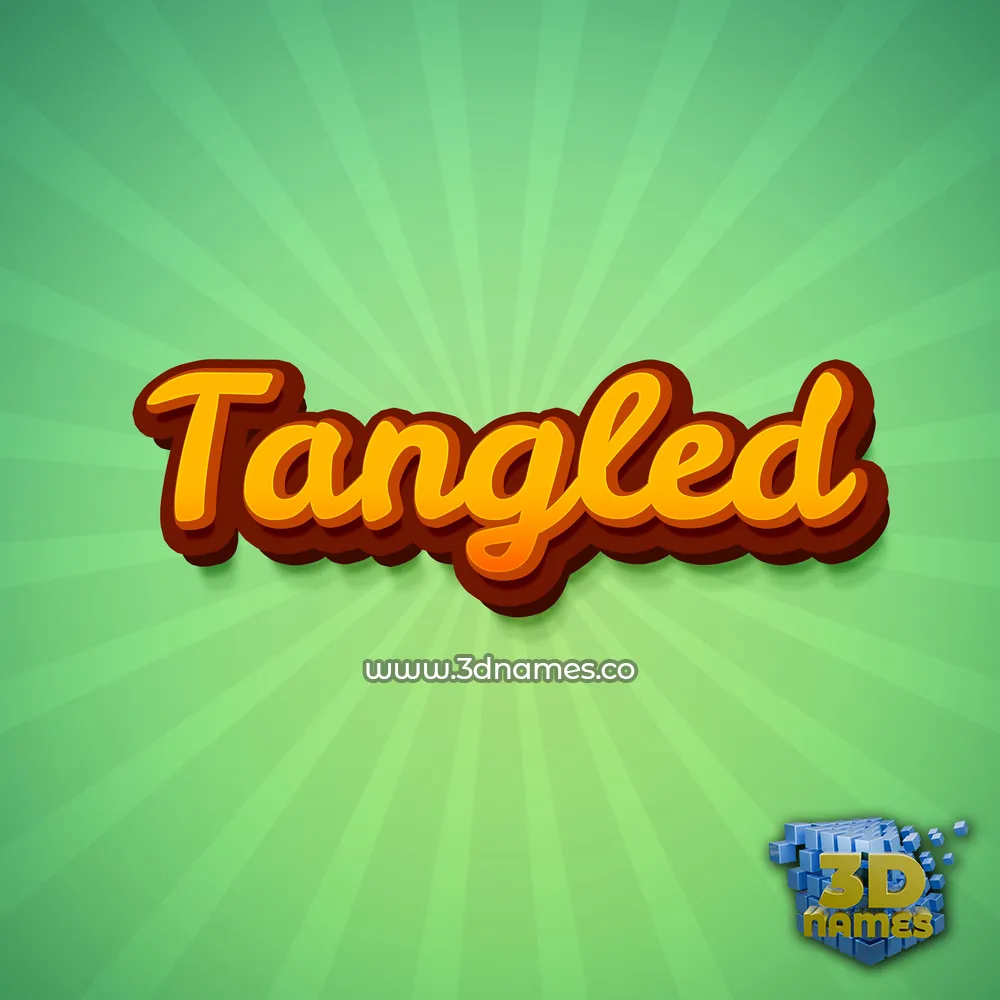 tangled in Green Rays style - 3D name wallpaper