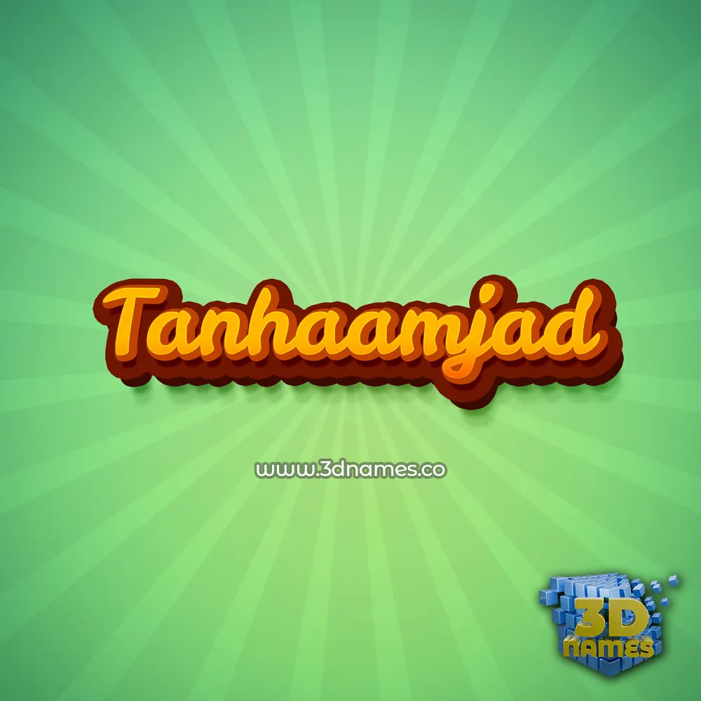 tanhaamjad in Green Rays style - 3D name wallpaper