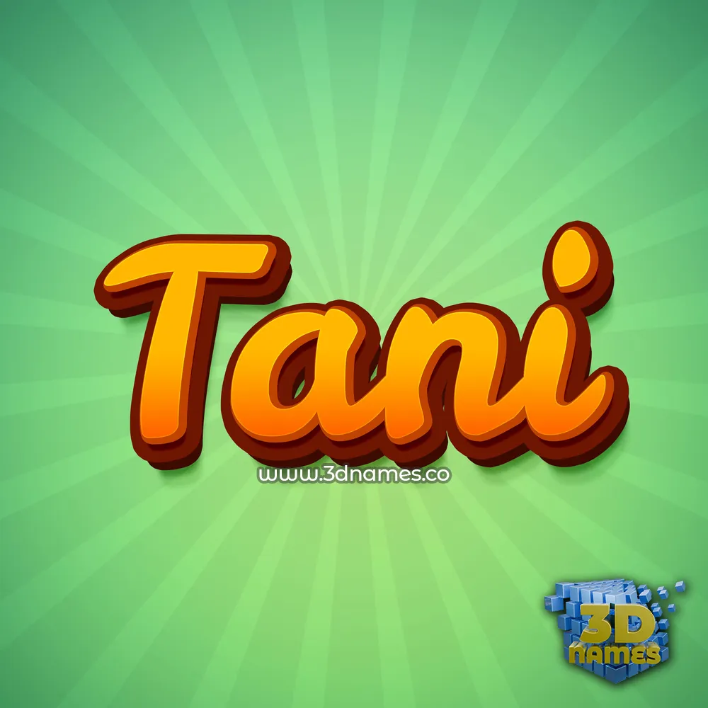 tani in Green Rays style - 3D name wallpaper