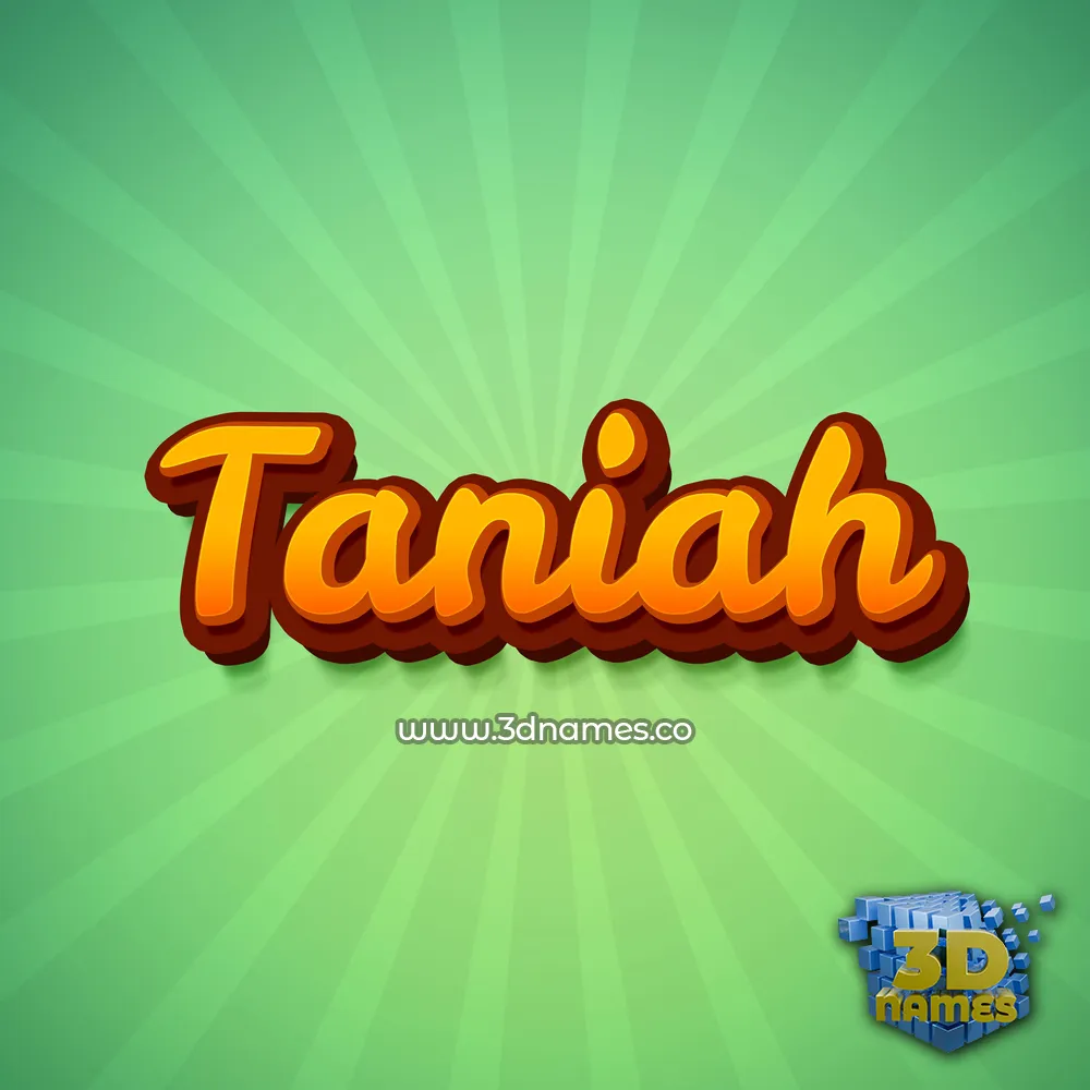 taniah in Green Rays style - 3D name wallpaper