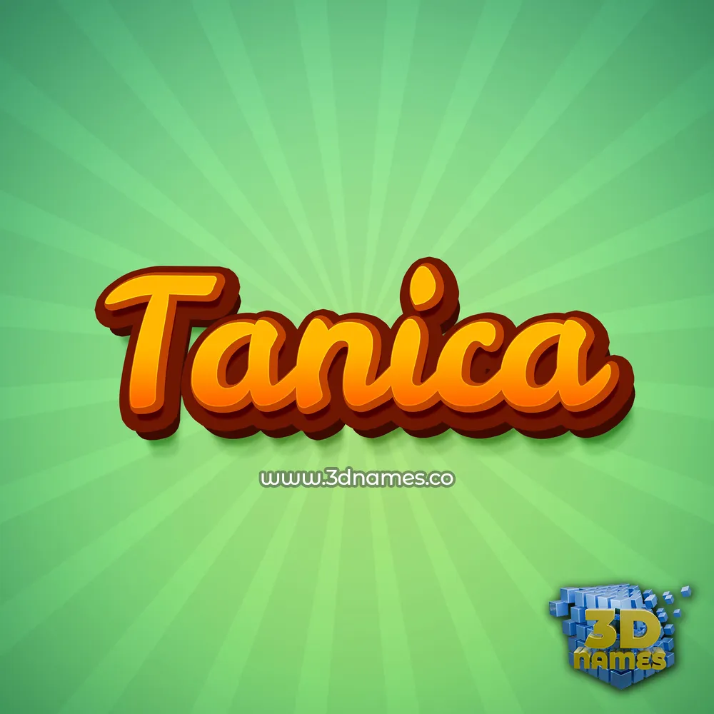 tanica in Green Rays style - 3D name wallpaper