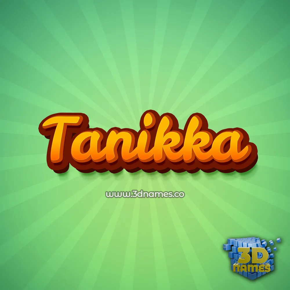 tanikka in Green Rays style - 3D name wallpaper