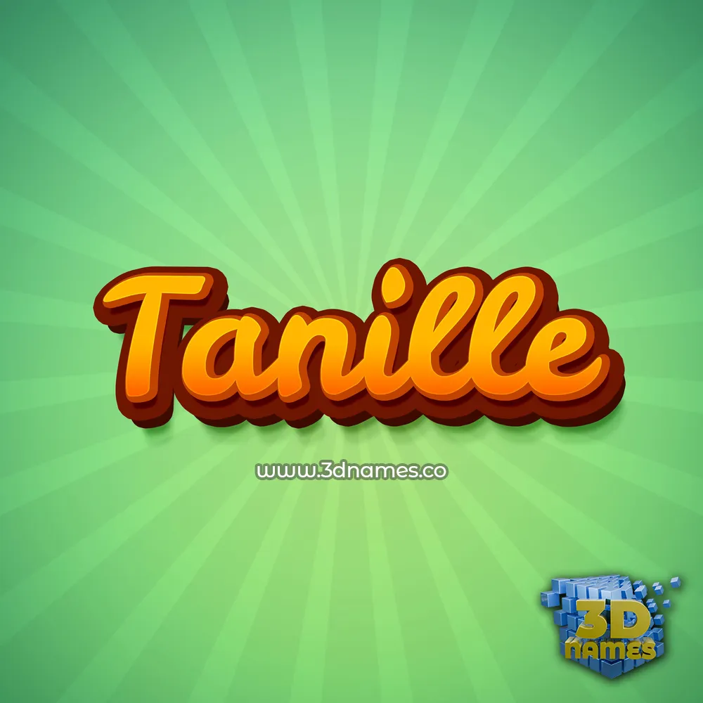 tanille in Green Rays style - 3D name wallpaper