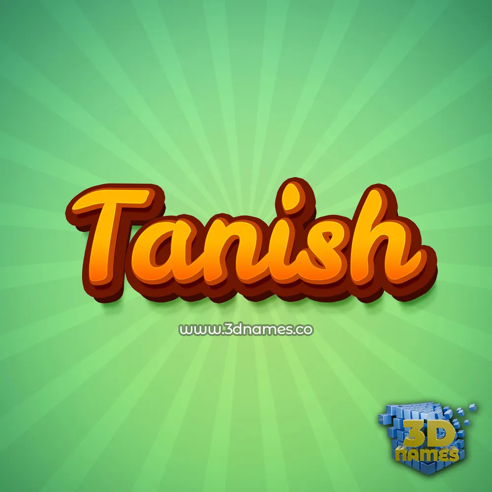 tanish in Green Rays style - 3D name wallpaper