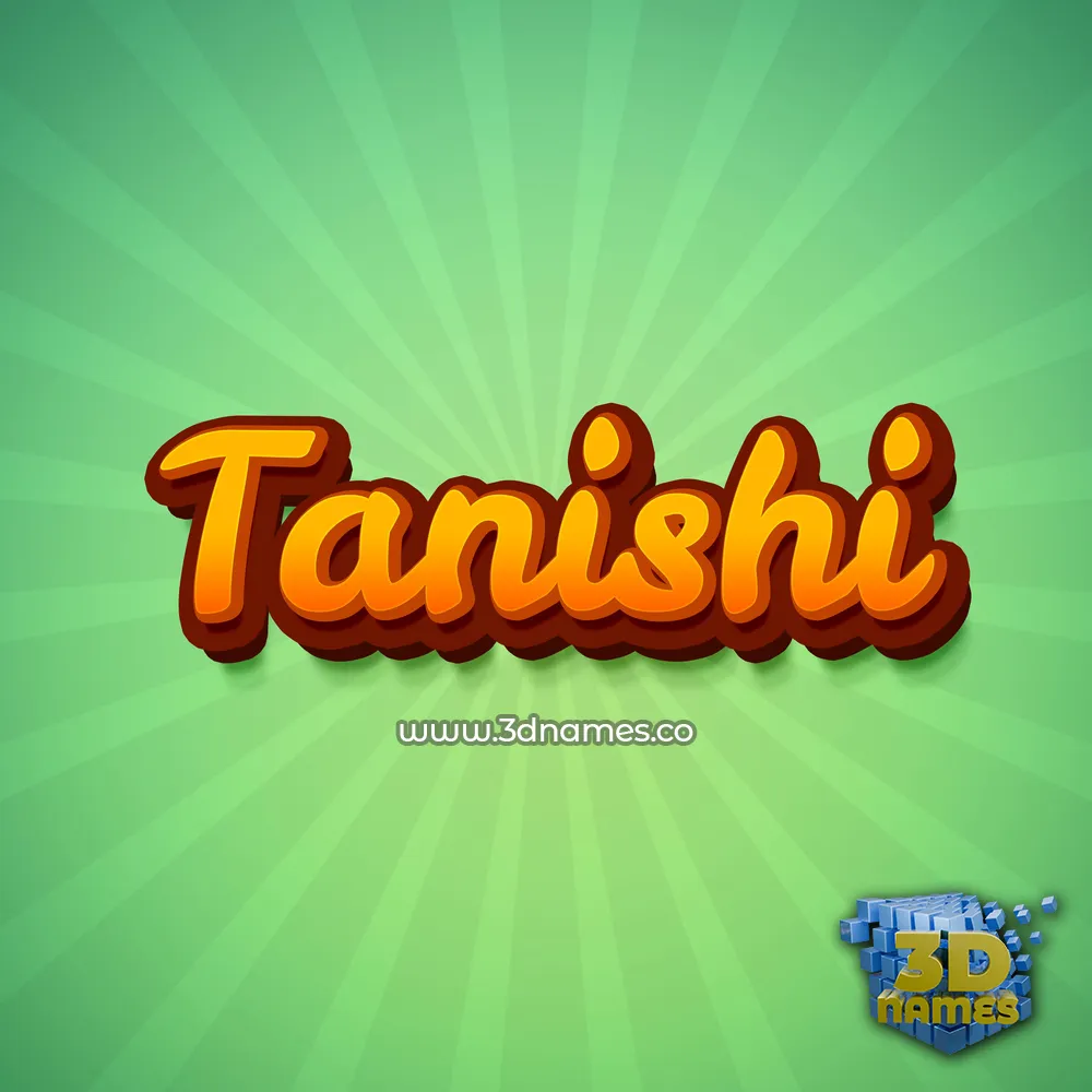 tanishi in Green Rays style - 3D name wallpaper