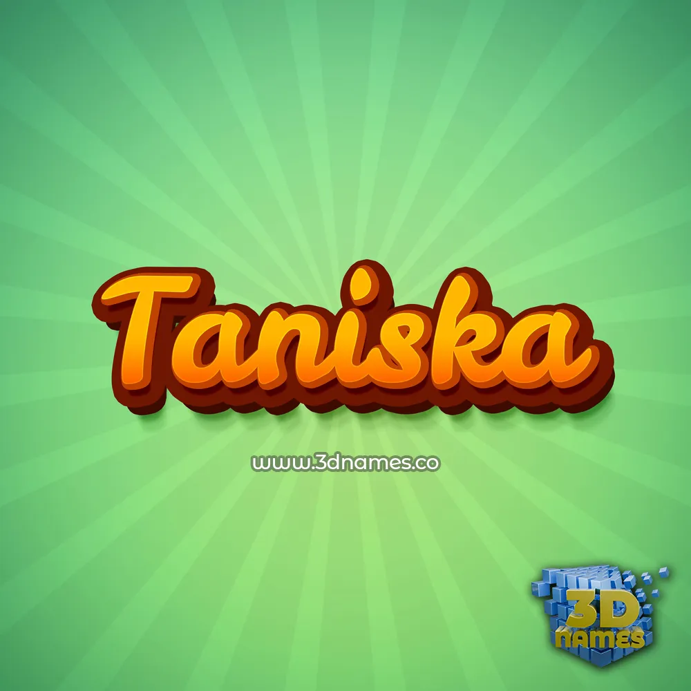 taniska in Green Rays style - 3D name wallpaper