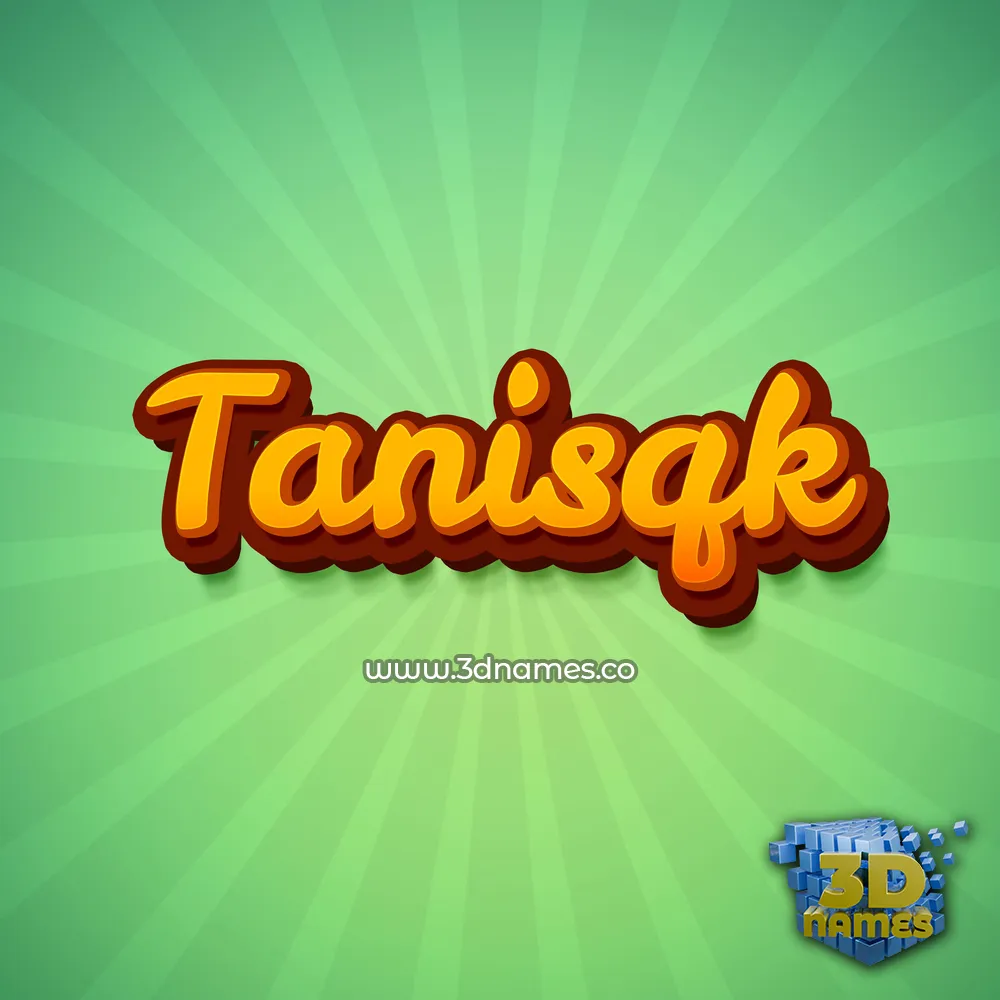 tanisqk in Green Rays style - 3D name wallpaper