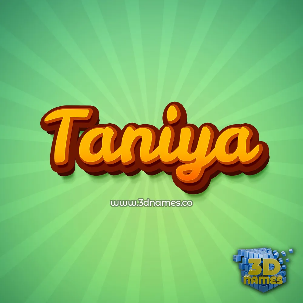 taniya in Green Rays style - 3D name wallpaper