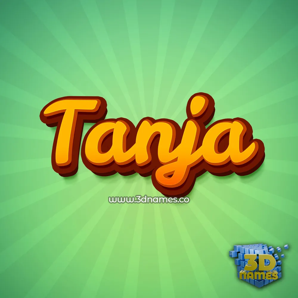 tanja in Green Rays style - 3D name wallpaper