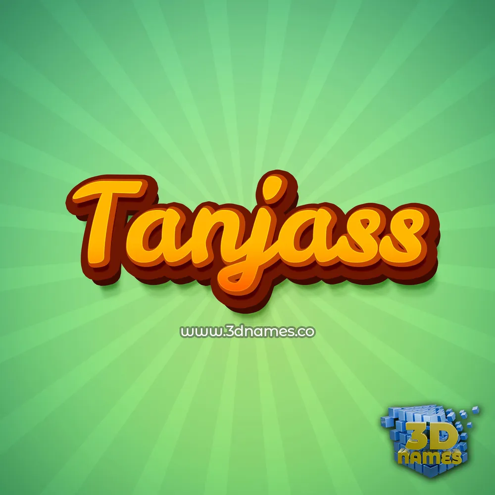 tanjass in Green Rays style - 3D name wallpaper