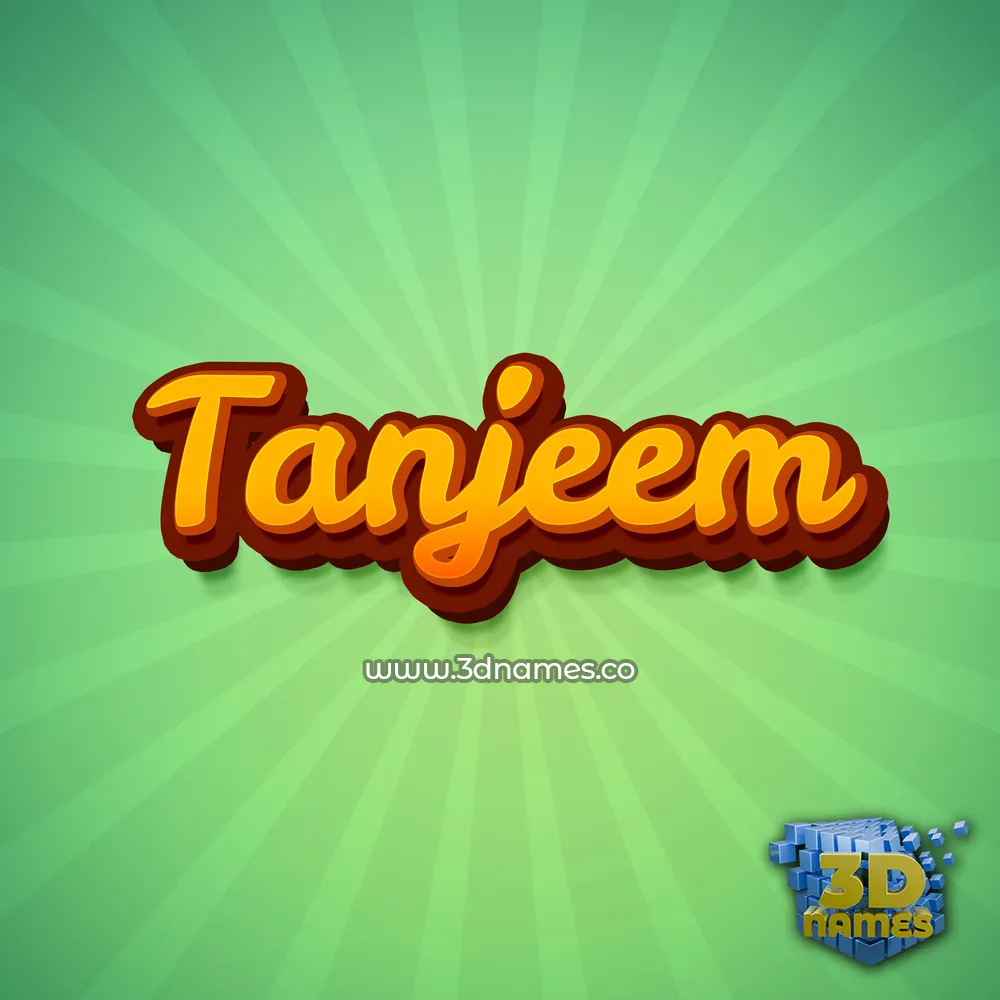 tanjeem in Green Rays style - 3D name wallpaper