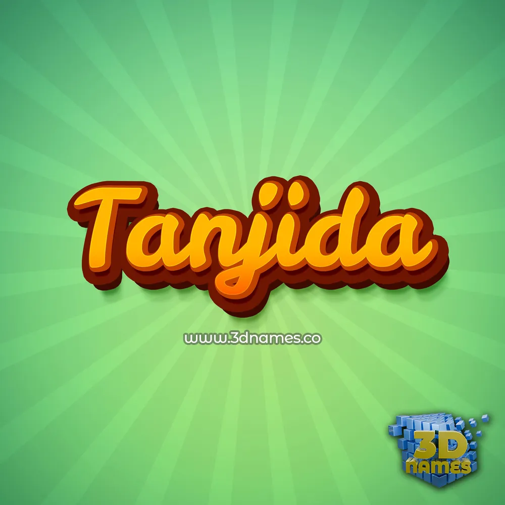 tanjida in Green Rays style - 3D name wallpaper
