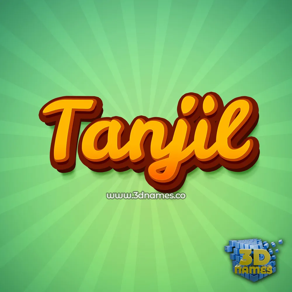 tanjil in Green Rays style - 3D name wallpaper
