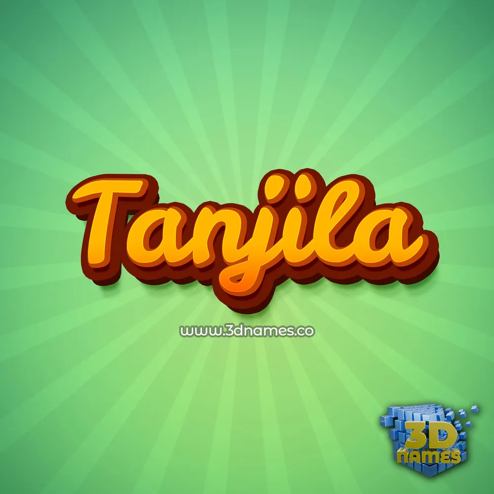 tanjila in Green Rays style - 3D name wallpaper
