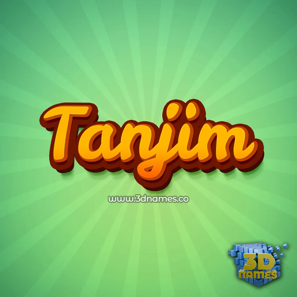 tanjim in Green Rays style - 3D name wallpaper
