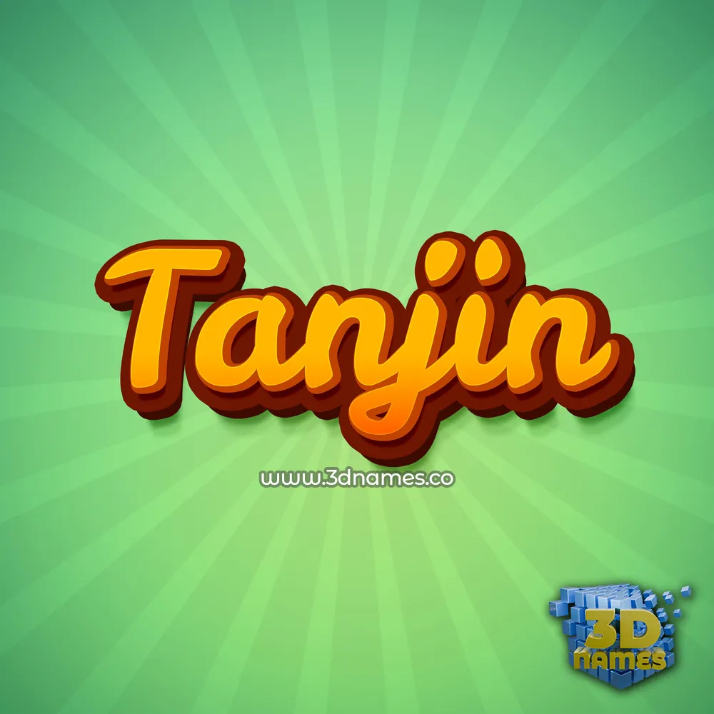 tanjin in Green Rays style - 3D name wallpaper