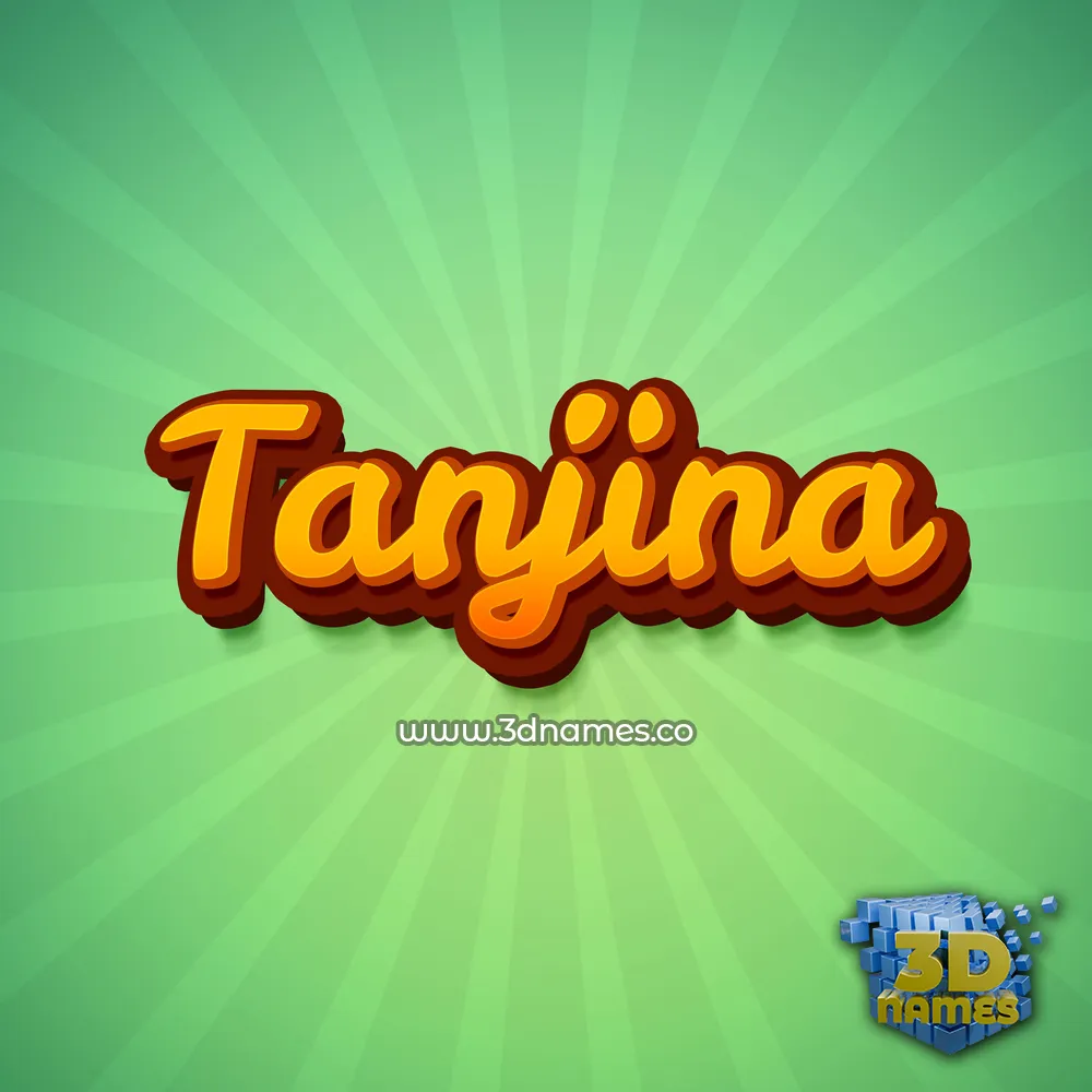 tanjina in Green Rays style - 3D name wallpaper