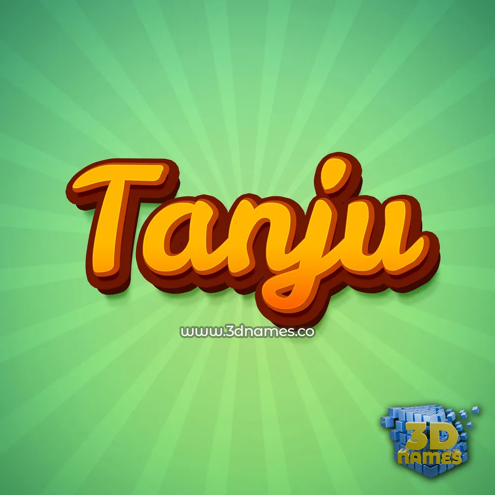 tanju in Green Rays style - 3D name wallpaper