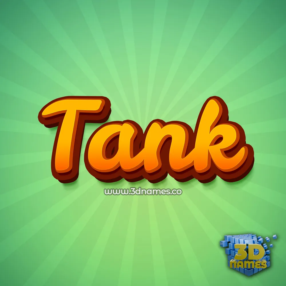tank in Green Rays style - 3D name wallpaper