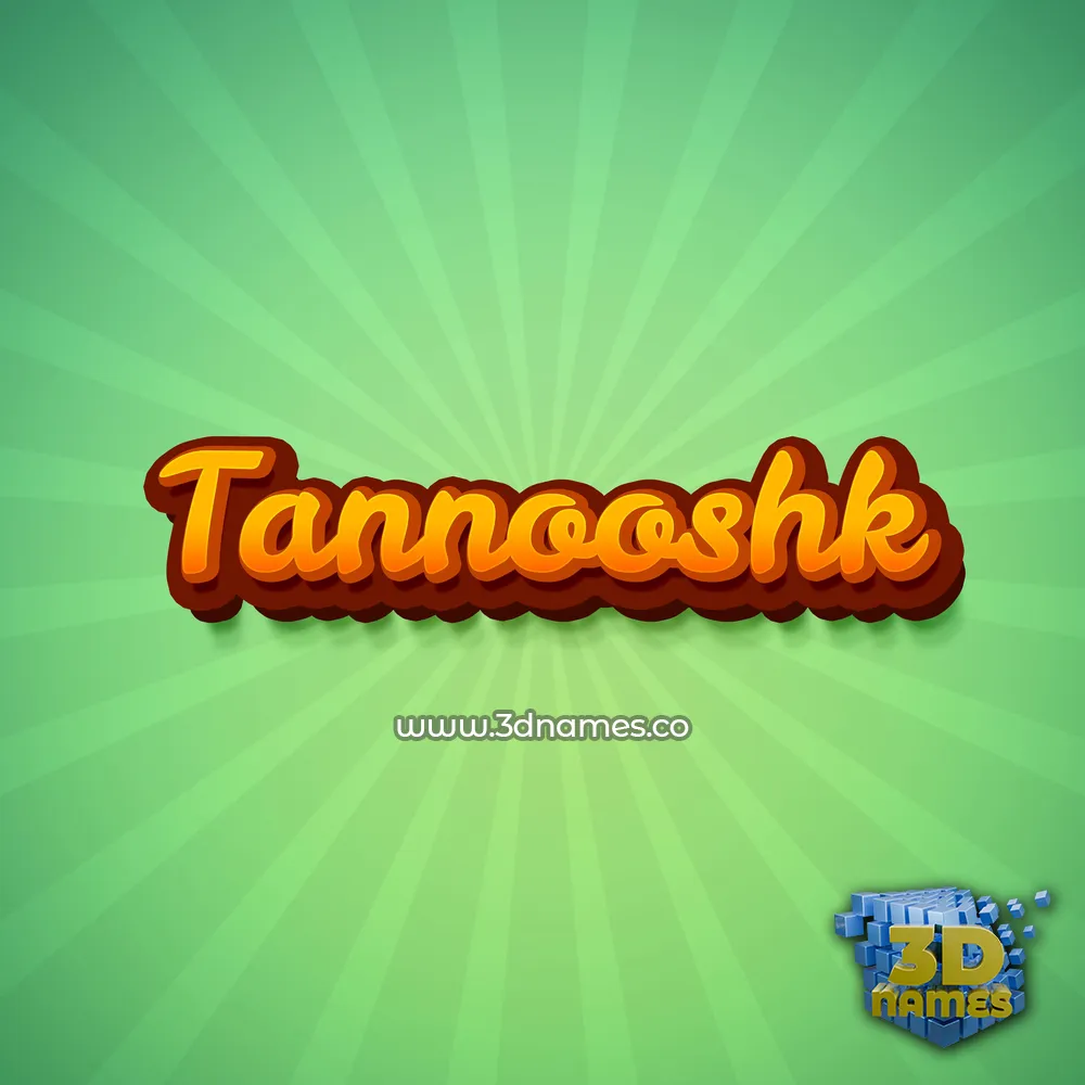tannooshk in Green Rays style - 3D name wallpaper