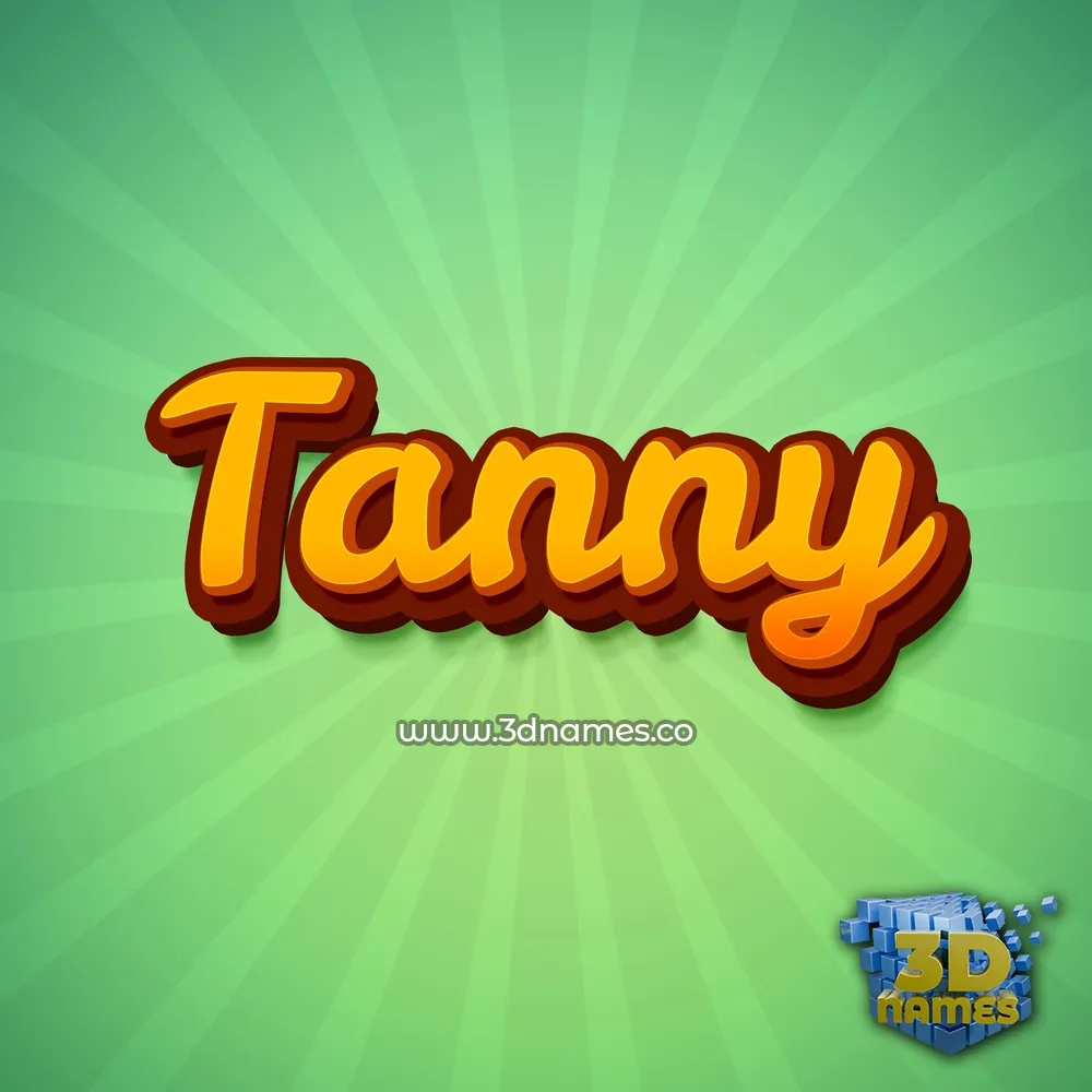 tanny in Green Rays style - 3D name wallpaper