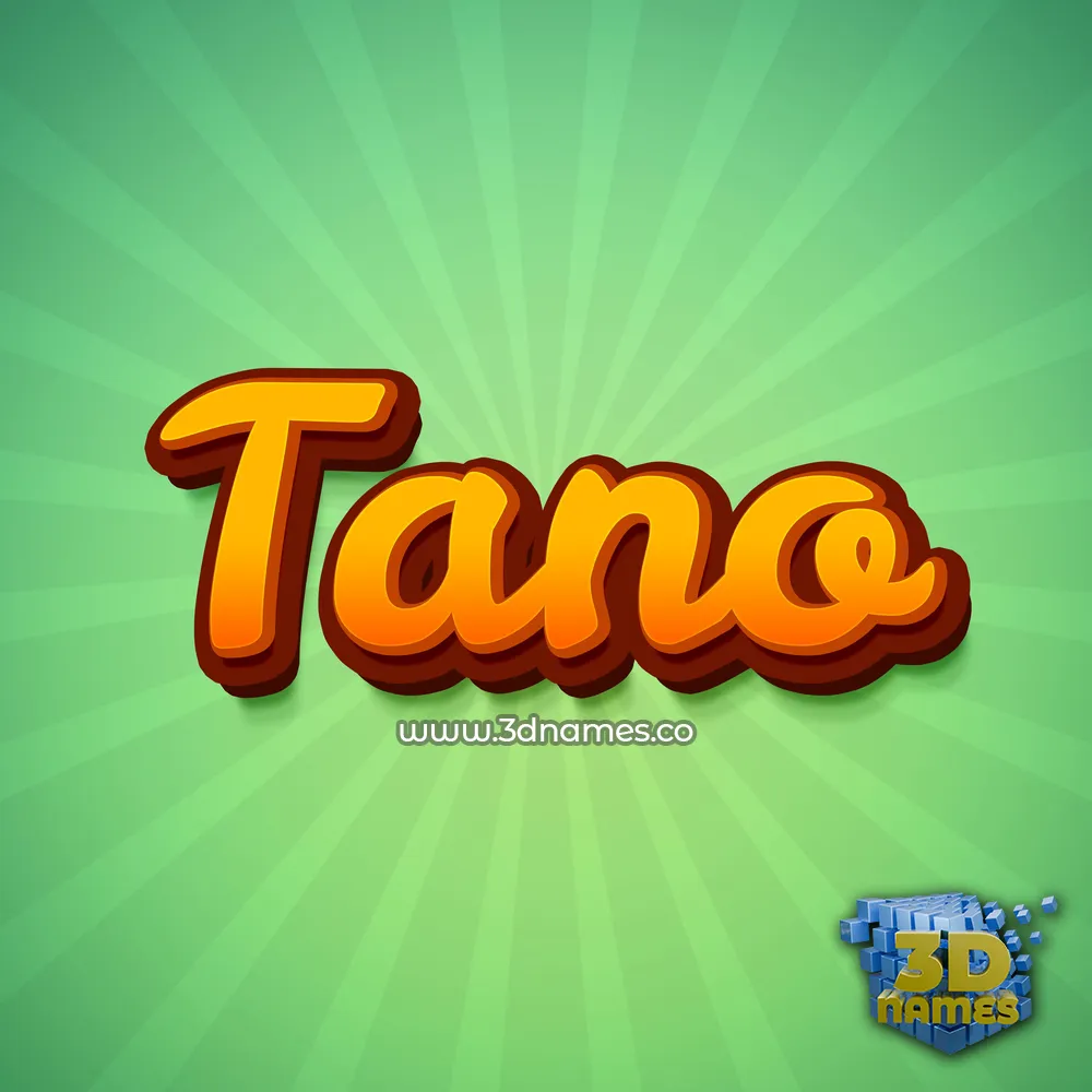 tano in Green Rays style - 3D name wallpaper