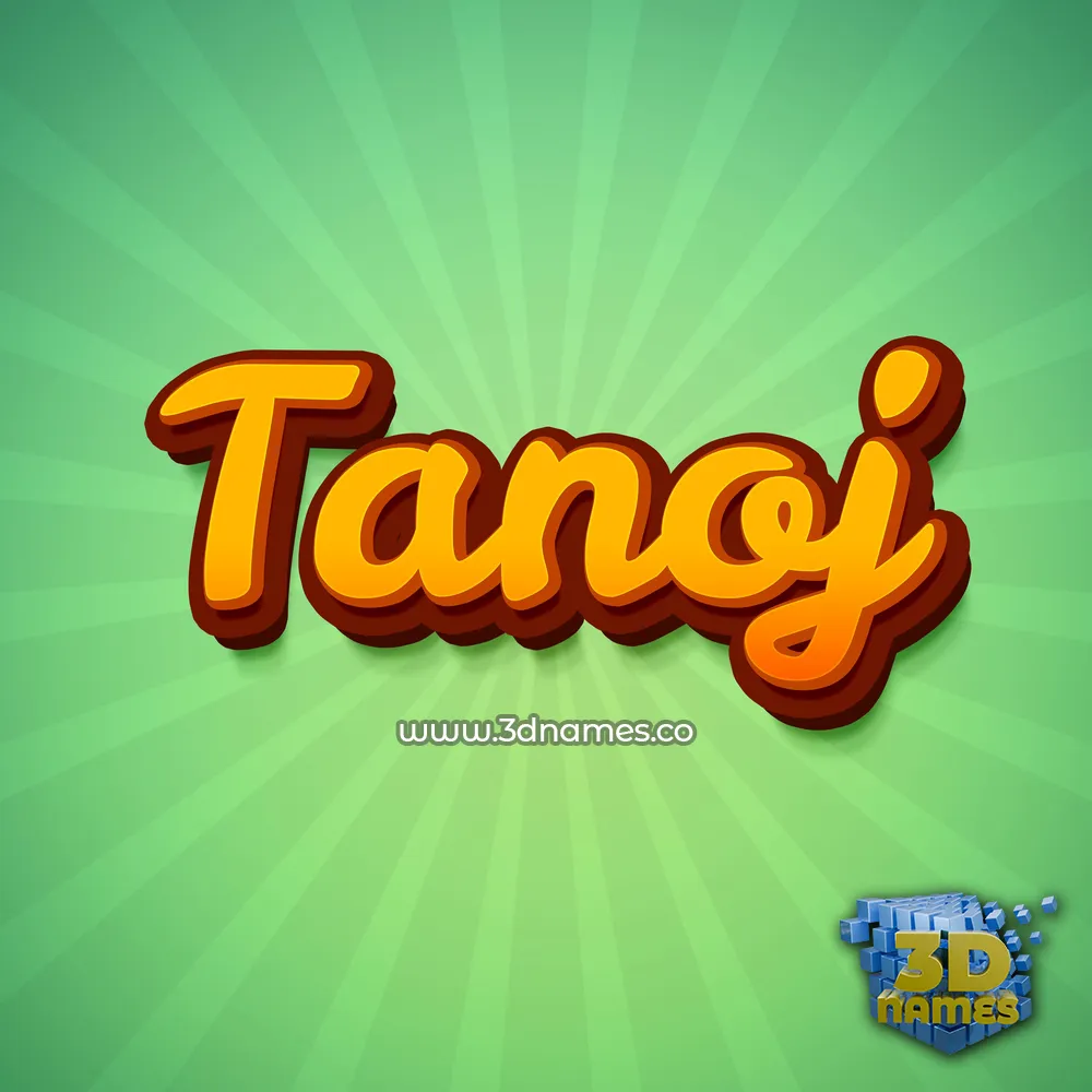 tanoj in Green Rays style - 3D name wallpaper