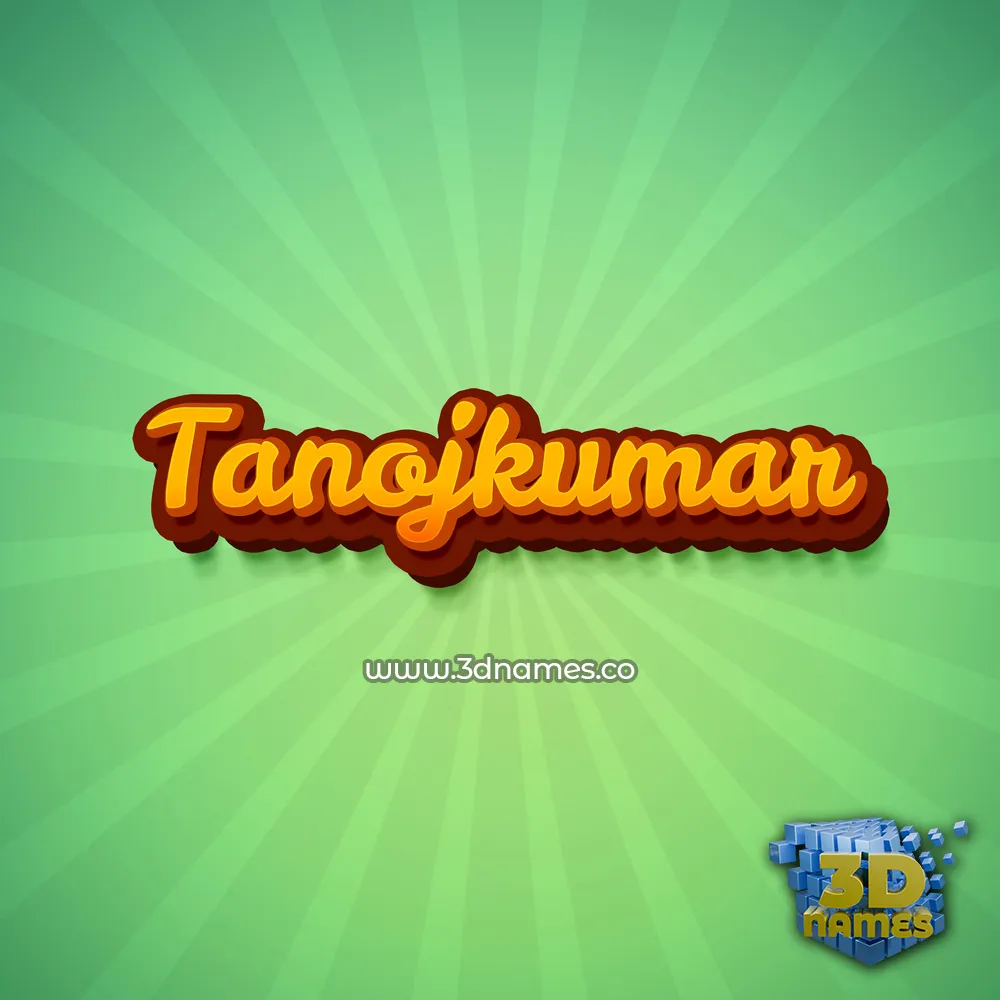 tanojkumar in Green Rays style - 3D name wallpaper
