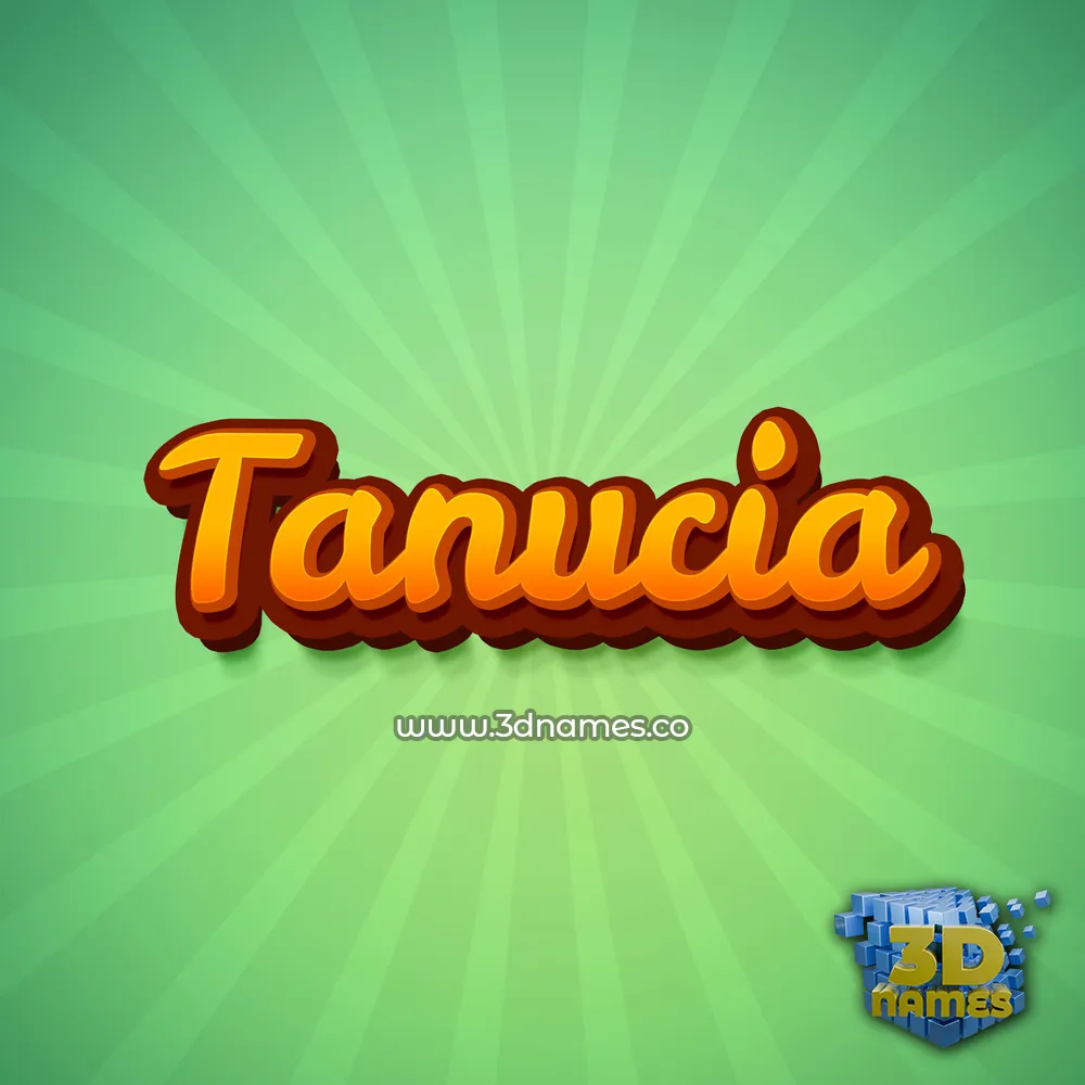 tanucia in Green Rays style - 3D name wallpaper
