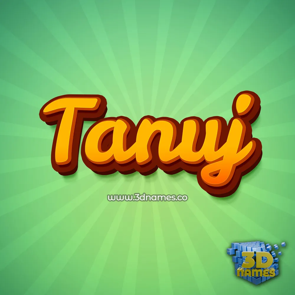 tanuj in Green Rays style - 3D name wallpaper