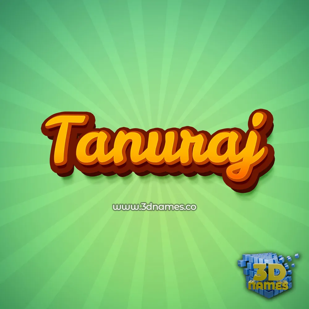 tanuraj in Green Rays style - 3D name wallpaper