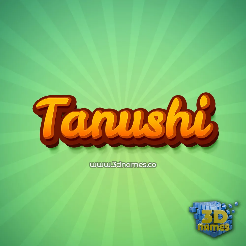 tanushi in Green Rays style - 3D name wallpaper