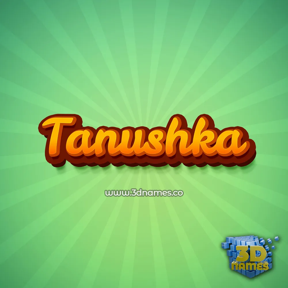 tanushka in Green Rays style - 3D name wallpaper