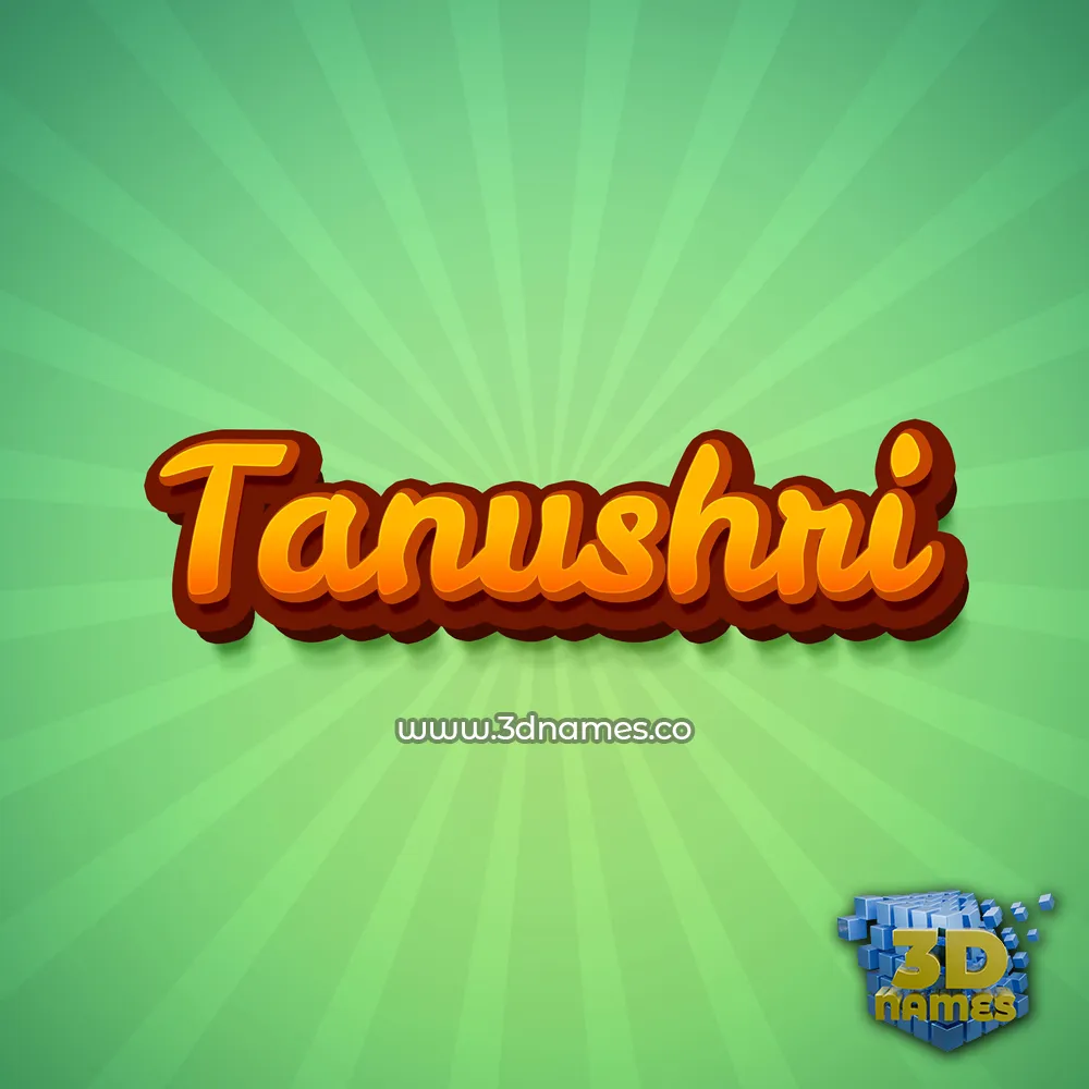 tanushri in Green Rays style - 3D name wallpaper