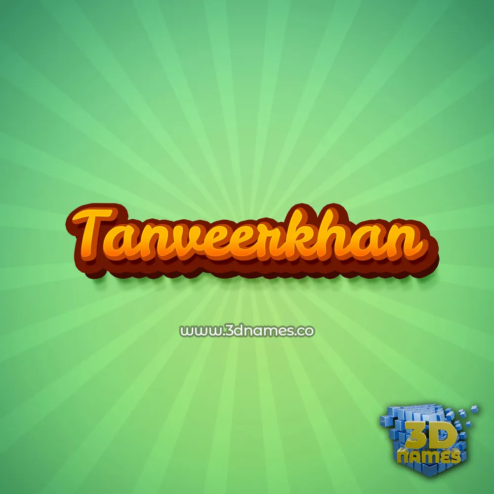 tanveerkhan in Green Rays style - 3D name wallpaper