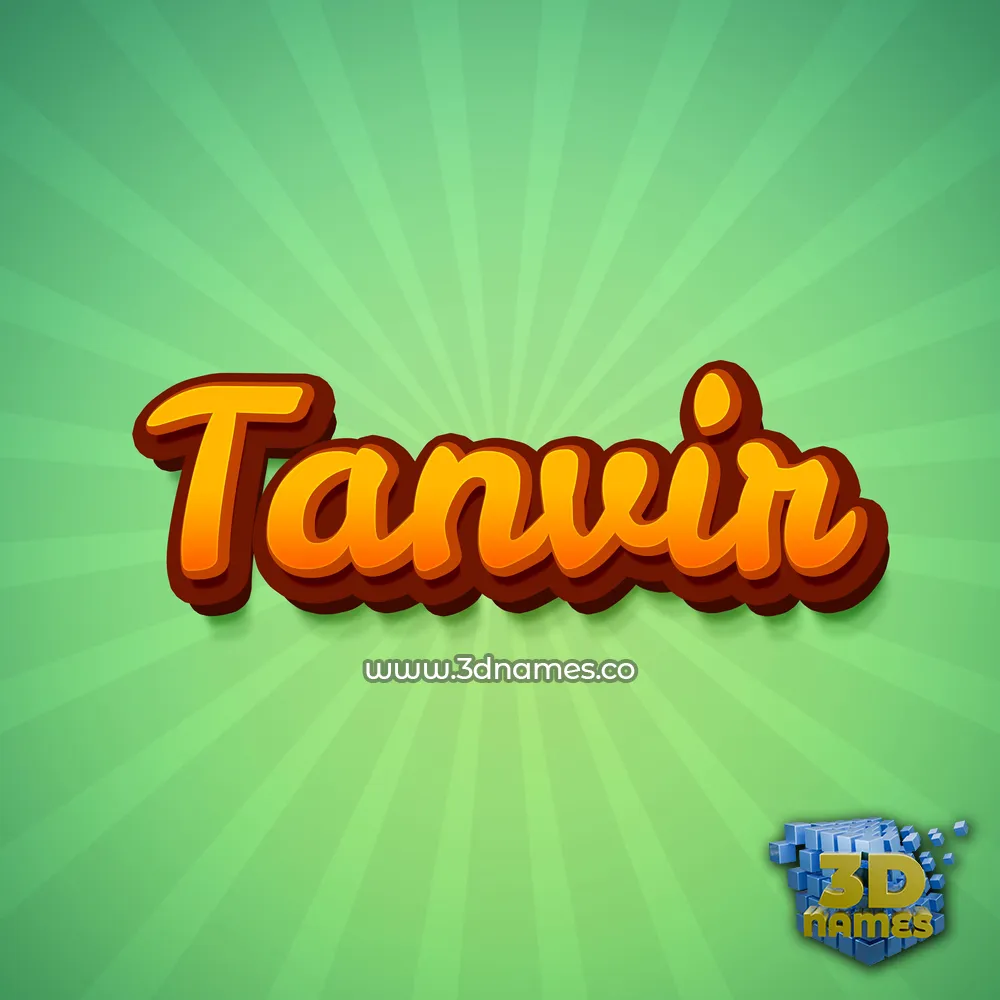 tanvir in Green Rays style - 3D name wallpaper