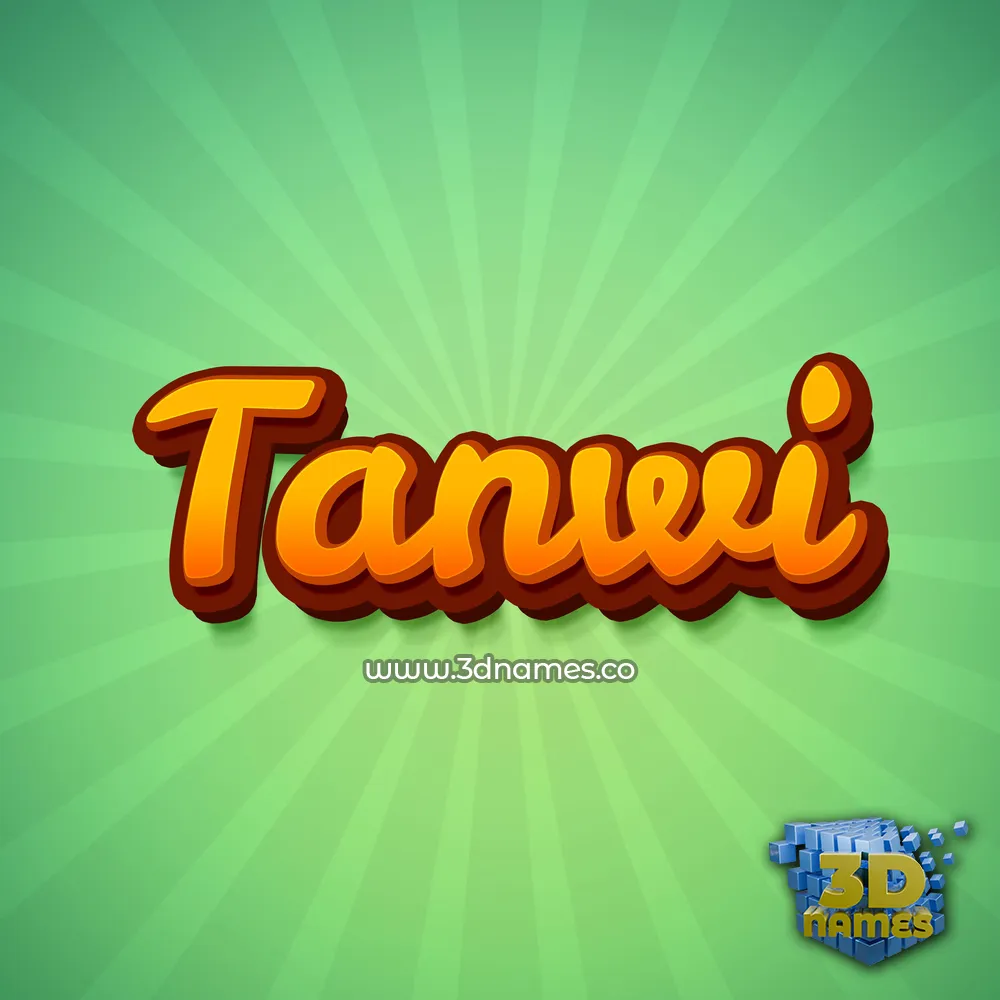 tanwi in Green Rays style - 3D name wallpaper