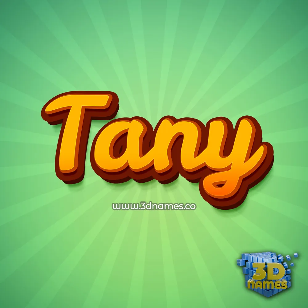 tany in Green Rays style - 3D name wallpaper