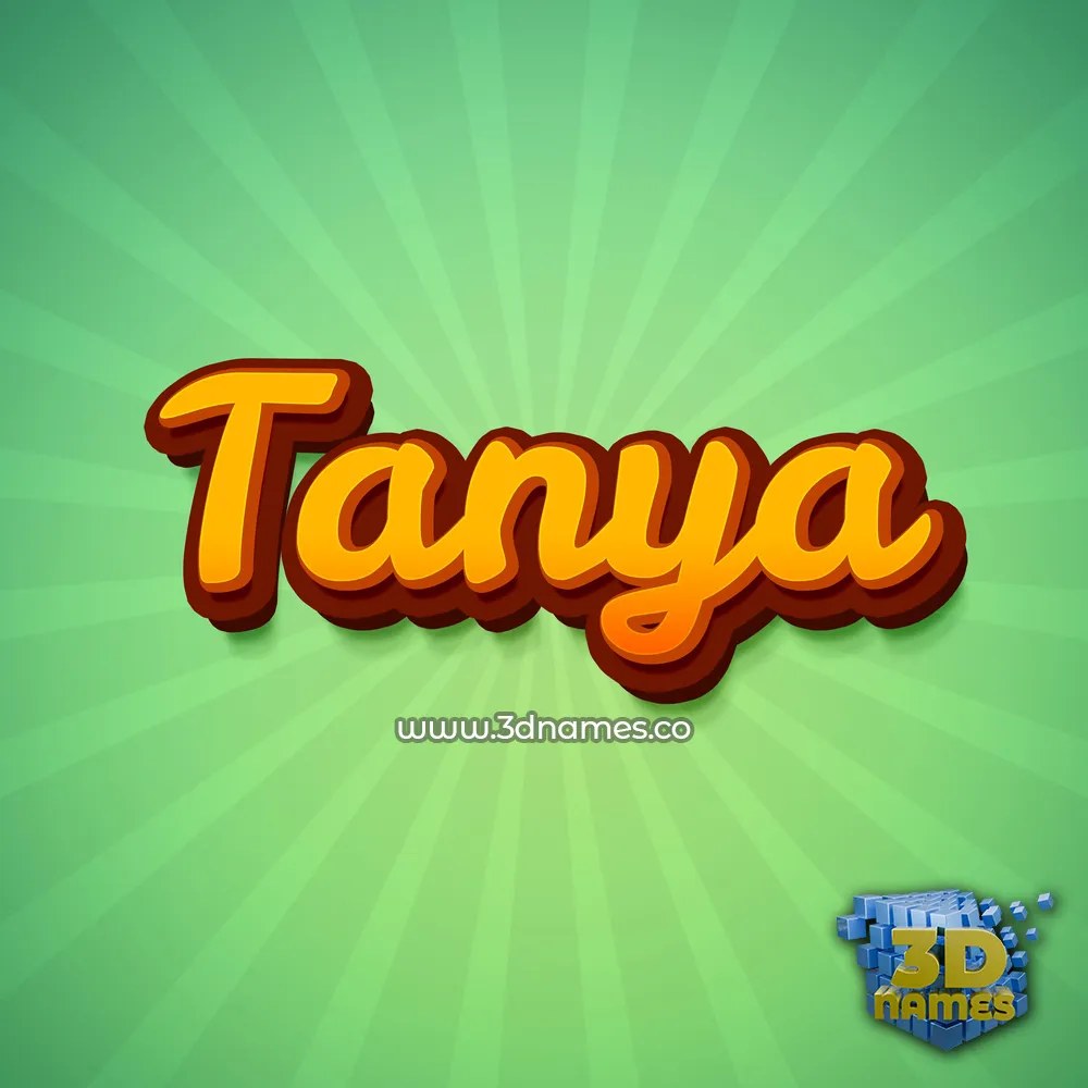 tanya in Green Rays style - 3D name wallpaper
