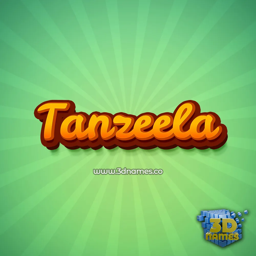 tanzeela in Green Rays style - 3D name wallpaper