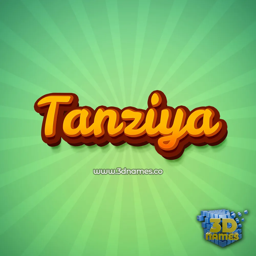 tanziya in Green Rays style - 3D name wallpaper