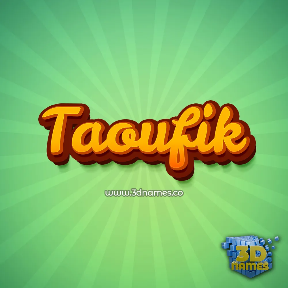 taoufik in Green Rays style - 3D name wallpaper