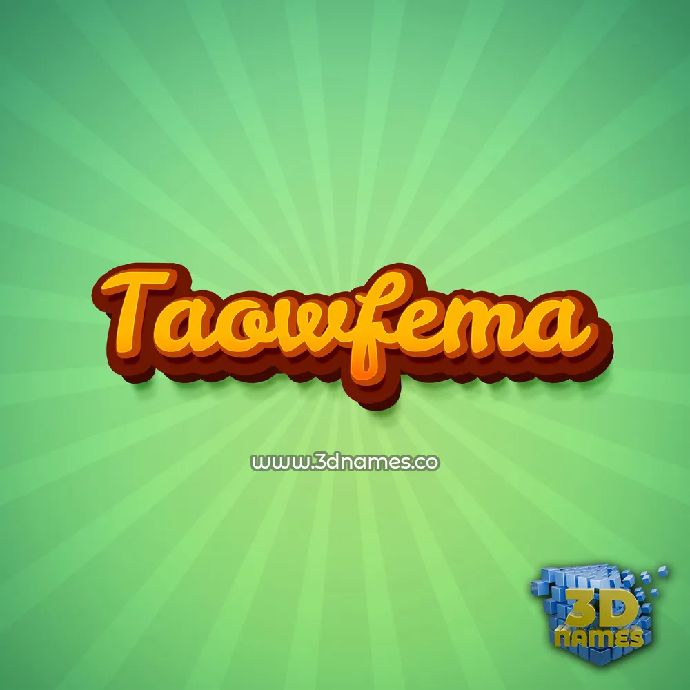 taowfema in Green Rays style - 3D name wallpaper