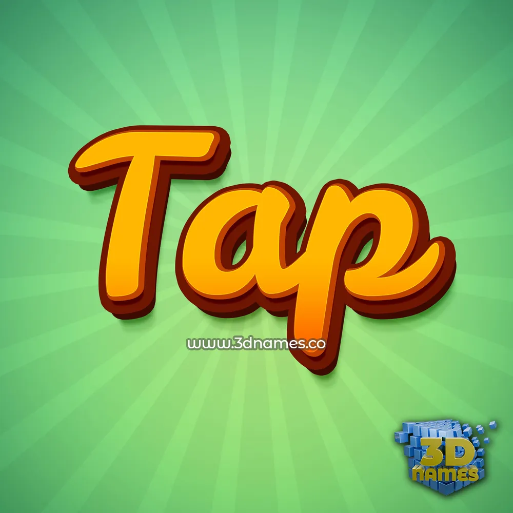 tap in Green Rays style - 3D name wallpaper