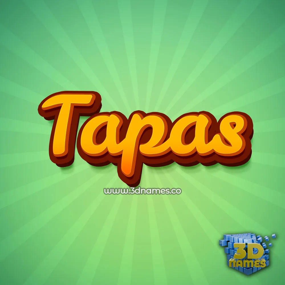 tapas in Green Rays style - 3D name wallpaper