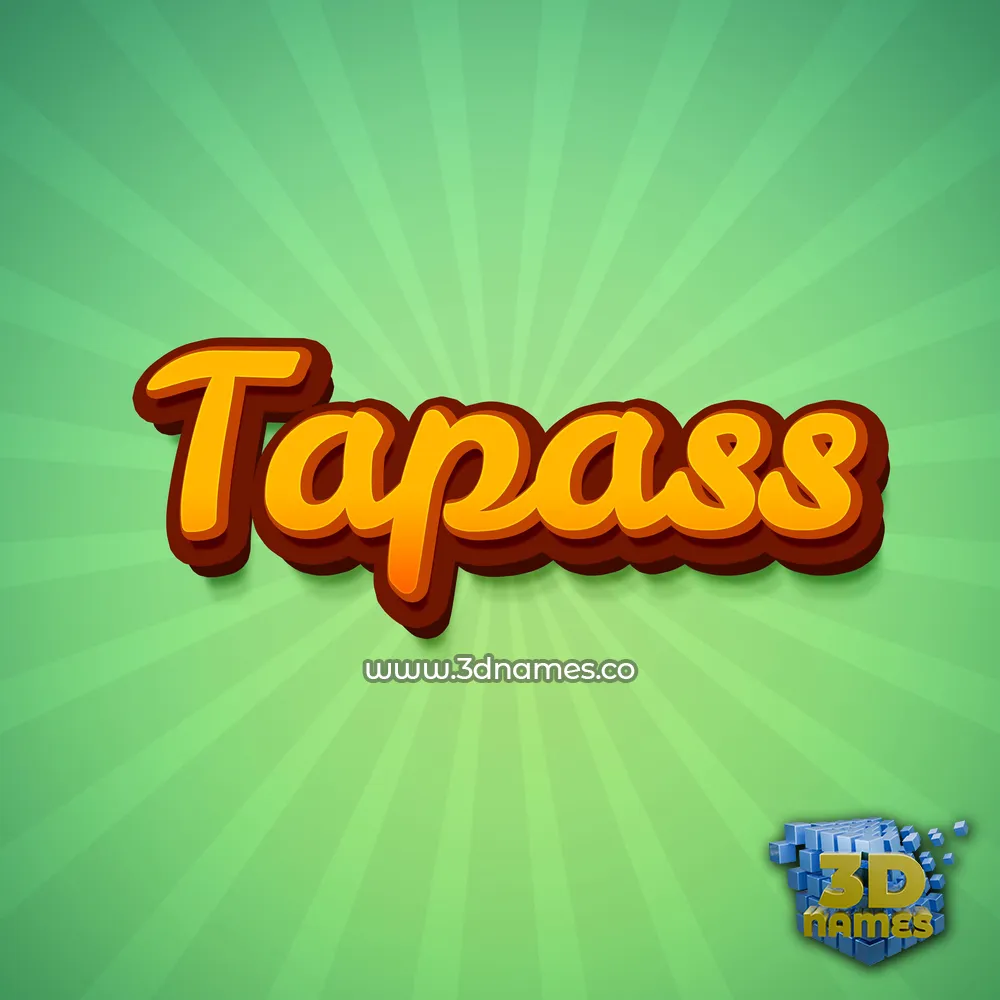 tapass in Green Rays style - 3D name wallpaper