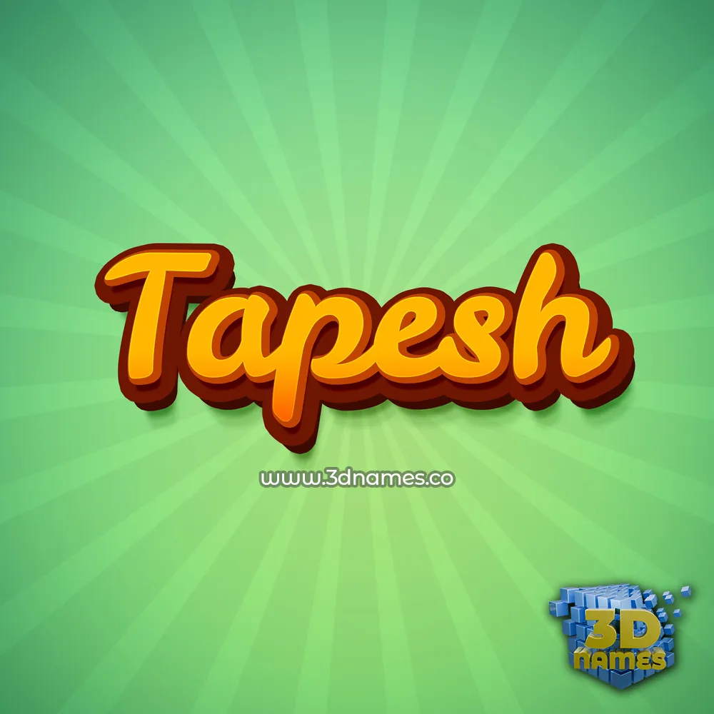 tapesh in Green Rays style - 3D name wallpaper