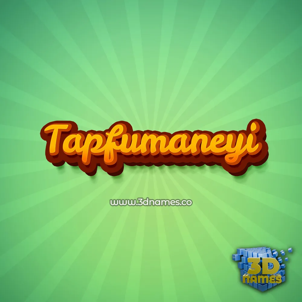 tapfumaneyi in Green Rays style - 3D name wallpaper