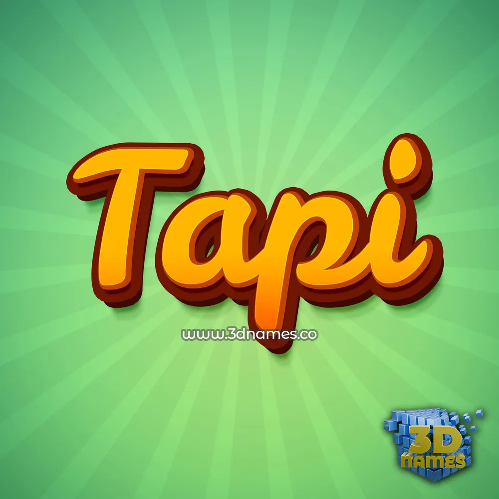 tapi in Green Rays style - 3D name wallpaper