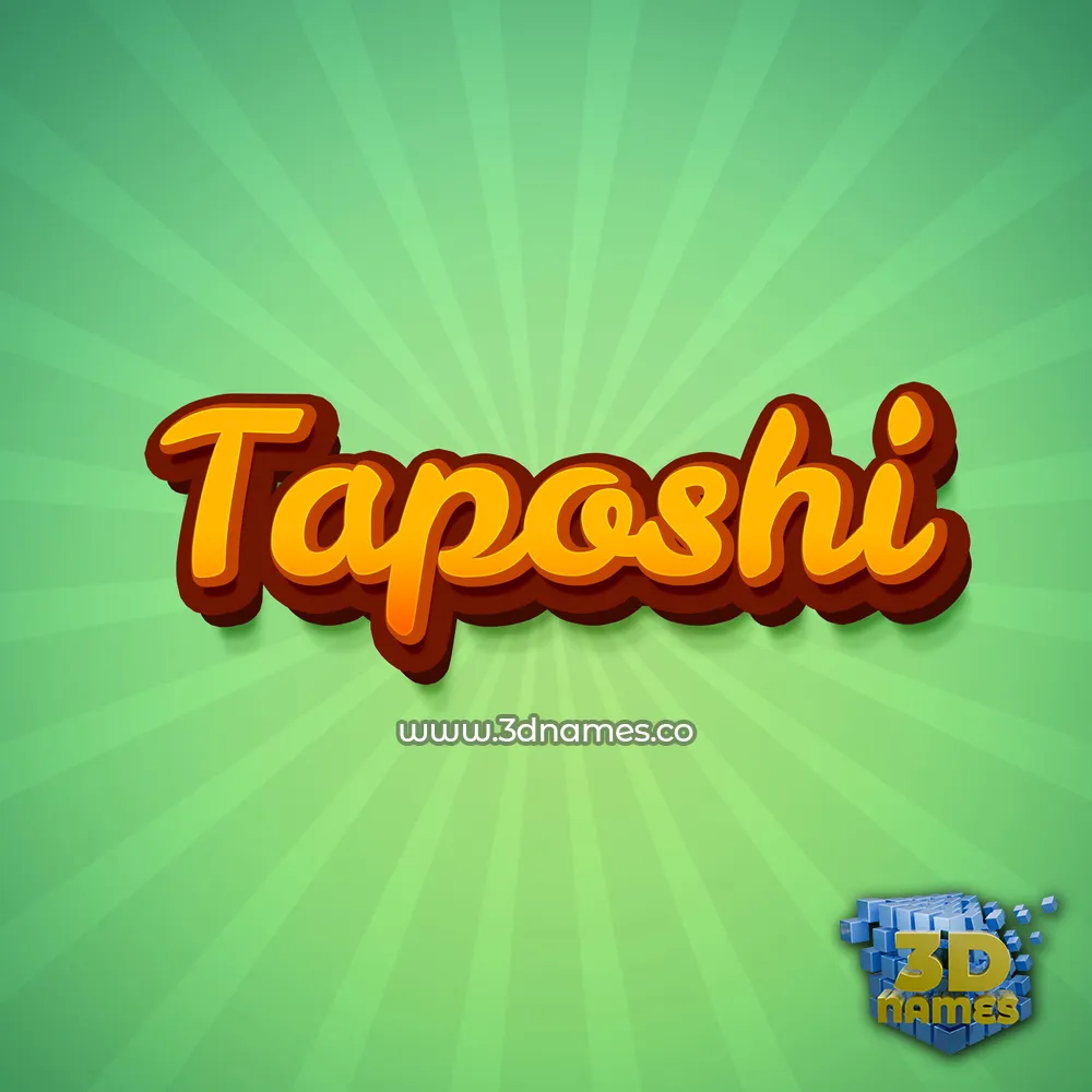 taposhi in Green Rays style - 3D name wallpaper